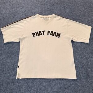 Y2K Phat Farm Cream Cable Knit Shirt Short Sleeve XL Vintage